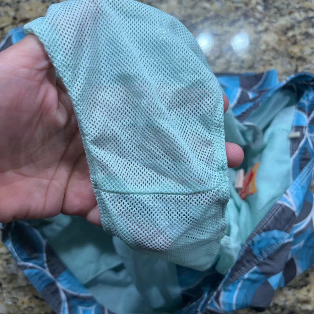 Tommy Bahama Relax Mens XL Swim Trunks Blue Grey Geometric Circle Board Shorts
